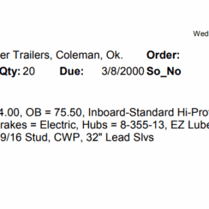 12VTF 7.2K 865 ELEC 9/16;STUDS W/EZ LUBE, PER TAG#D5302885, HF=94", OB=75.50, INBOARD, HIGH PROFILE, 22.5 UP